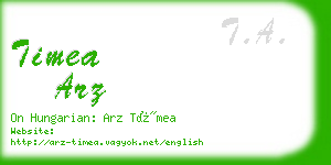 timea arz business card